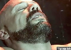 Tattoo twink bound and facial