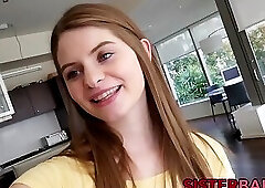 Barely legal stepsis tries out dick and cum in POV