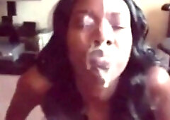 Ebony Amateur's Massive Facial