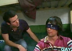 College Guys Cumming On Blindfolded Friend