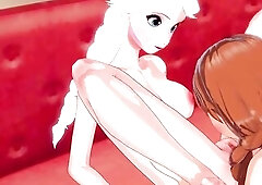 Elsa and Anna have a fun fingering and licking