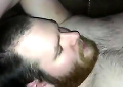 Obese man fuckin' with underpants