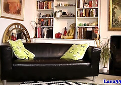 Lustful British hottie shows off her hot costumes