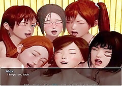 Animated visual novel on the train featuring multiple girls