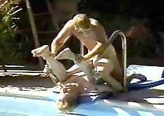 Teens banging near the pool