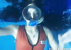 Sexy Slender hot swimwear diving mask fetish