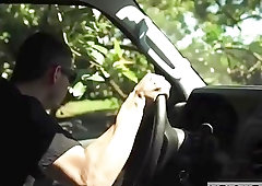 Slave teen is tied up in the forest before fucked