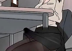 Futa Office Lady cums under her desk