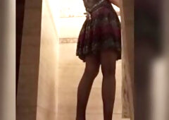 sexy shower in garments and nylons