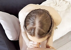 Round ass brunette MILF with big tits gets her pussy pounded and creampied