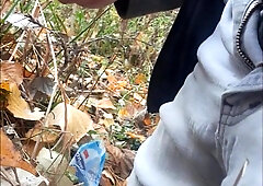 I found unusual used condoms in woods and jack with them3.
