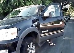 Debaucherous tanned black blonde shemale shows off her amazing body