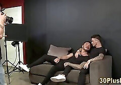 Hunk sucking tattooed dudes