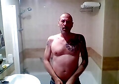 Masturbation cum, amateur bareback, locker room