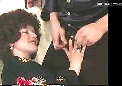 The Sperm Whore Vintage Retro Clip with Facial Cumshot - Big tits brunette