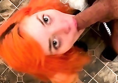 Amateur teen drops to her knees and worships a cock in POV