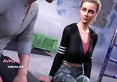 Hot blonde with a big ass stars in this adult visual novel game