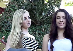 Lesbian teens having fun on camera