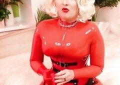 Latex belt-on mistresse - femdom POV movie!
