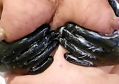 Revvheadone Vacuum pumped cock and balls with sloppy Urethral Sounding and nipples suckers