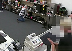 Pawnbroker assfucked for cash in store