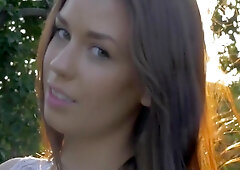 Madi Meadows In Sexy Tight Pussy Hot Brunette Cums For You By Masturbating Outdoors