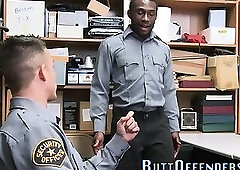 Gay cop rides cock bareback