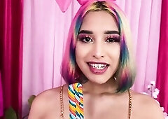 Pink tattooed rabbits in FFM three-some