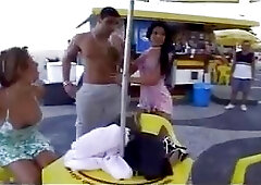 Crazy orgy after beach football