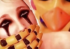 Charming blonde gets fucked by a horny crazy shemale bird