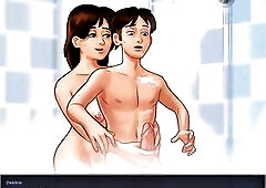 Summertime Saga: StepMom Doing Tugjob Below The Shower-Ep175