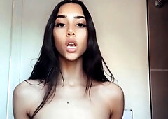 Hot brunette babe goes crazy jerking part5