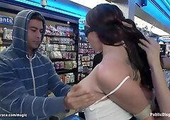 Big booty beautiful babe fisted in public