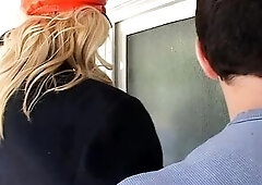 A seductive blond mother I'd like to fuck lounges on the bed as beefy hands widen and finger her juicy snatch, making her groan with enjoyment. C