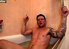 Celtic Iron Shaving In Bathtub Naked Flexing and Posing
