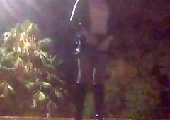 demonstrating bosoms and culo at van stop