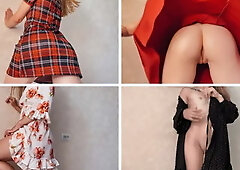 Sexy Trying of Dresses Without Lingerie