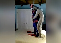 Zentai Croc Has Some Fun With Captured Dummy Spiderman