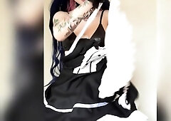 First time amateur brunette solo with dildo