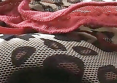 Flat chested transsexual Miss Goodbar strokes her ebony beef bayonet