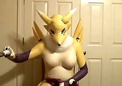 latex Renamon getting off