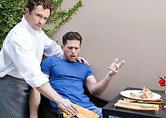 Markie More bottoms for a shredded hunk named Roman Todd