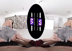 Horny Brunette Blows And Fucks A Fat Dick With Lexi Layo And Virtual Reality