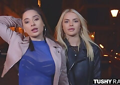 Liya and Lika got their buttholes stretched in a hot threesome