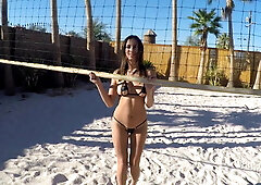 Beach babe volleyball