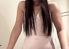 Cute shemale shows off her cock