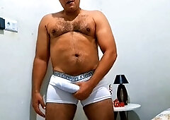Huge-cumload, latino-man, solo-masturbation