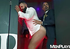 Bearded hunk Dani Robles cock riding Alexandro Cabreras fat cock