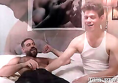 Hot hunk Michael Del Ray plays with muscular daddy Ricky Larkin asshole