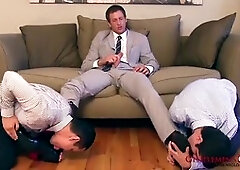 Keith Banks and Fernando worship Master Niklas Roth's boots with deepthroat action